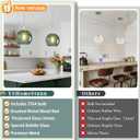 10" Gray Green Glass Modern Pendant Light Kitchen Island Mid Century Brushed Nickel Modern Pendant Lighting with Glass Globe Modern Hanging Pendant Light for Dining RoomBulb Incl.