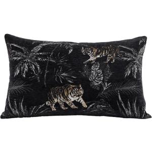 New 12x20'' inches Throw Pillow Cushion Covers - Black Color with Chenille Jacquard Embroidery Golden Tiger Luxury Modern Style Couch Sofa Bed Pillow Cover for Living Room Bedroom