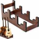 Geetery Wooden Guitar Stand 3-holder for Multiple Guitars Wood Guitar Display Rack Space-saving for Home, Studio, Stage