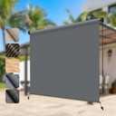 LOVE STORY 230GSM Outdoor Roller Shade for Patio, 7' W x 8' H Mocha