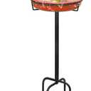 35.5In Freestanding Birdbaths Bowl Outdoor, Standing Garden Bird Bath Bird Feeder Bowl with Metal Stake, Detachable Decoration Spa Birdfeeder for Garden Patio Yard Lawn, 4 Spiky Feet (B)