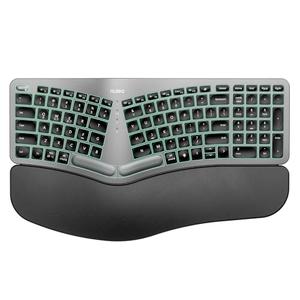 Nulea RT05 Wireless Ergonomic Keyboard, Split Keyboard with Wrist Rest, USB-C Charging, 7-Color Backlight, Natural Typing, Bluetooth and USB Connectivity, Compatible with Windows,Mac