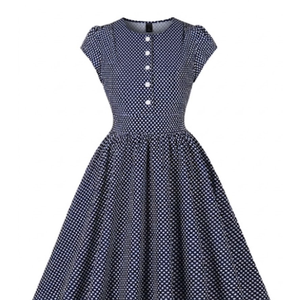 Kids Sabrina Polka Dot Dress - Midnight Blue, Kids L