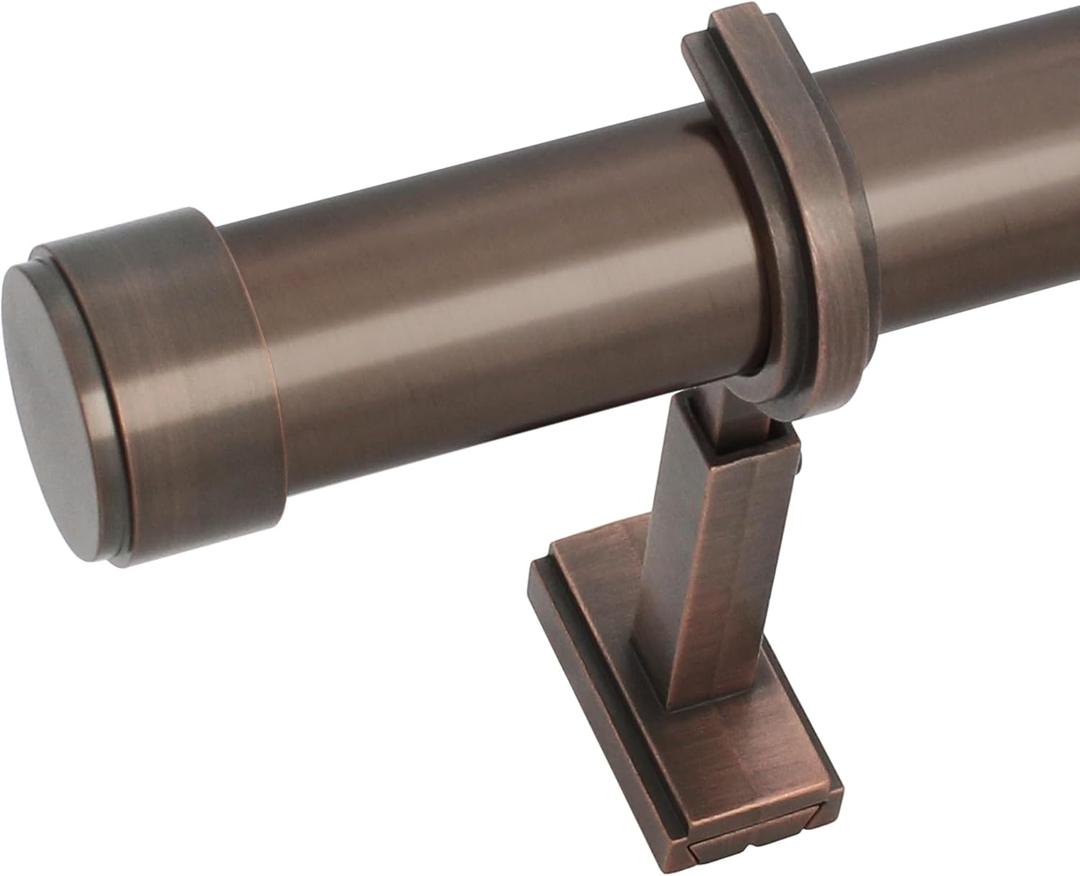 BlastHome Non-Adjustable Luxury Curtain Rods for Windows, 1 Rod Set, 8 foot Fixed Length (Two Rods Connect for a Seamless Look), Oil Rubbed Bronze