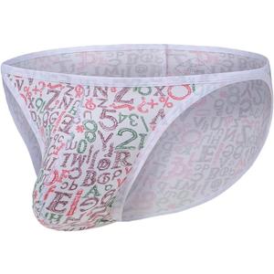 JINSHI Men's Briefs Cotton Underwear Cartoon Print Low Rise Tagless Briefs (Large, 1 Pack:b)