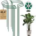 6-Pack 46.3 Plant Support Stakes, Steel Plant Cage & Peony Tomato Hydrangea Cage, Garden Stakes for Outdoor Plants, Heavy-Duty Plant Stakes, 16.7 Support + 29.6 Extension Tubes