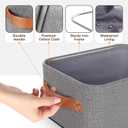 Toolola Large Storage Baskets for Shelves 3 Packs, Fabric Storage Bins for Shelves with Handles, 16.1'' L 12.2'' W  8.2'' H Collapsible Baskets for Organizing Clothes, Toy, Grey