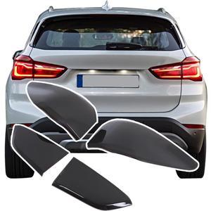 ABS Blackened Rear Tail Light Lens Taillight Kit Fit Compatible with BMW X1 F48 F49 2020-2022 Car Exterior Taillight Protection Cover Accessories