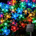 Brightown 60 LED Flower Solar String Lights Outdoor Waterproof Fairy Lights for Garden Yard Fence Patio Christmas Tree Wedding Party Decor, Multicolor (1 Pack)