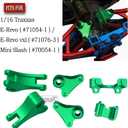 Front Rear Rocker Arms Upgrades Part for 1/16 E-REVO/Mini Slash,Aluminum Front Rear Rocker Arms Hops Ups,for 1/16 E-REVO 71076-3;Mini Slash 70054-1,Green