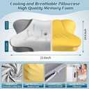 Cervical Neck Pillow - Cooling Pillow for Neck Pain Relief, Ergonomic Side Sleeper Pillow for Sleeping, Contour Memory Foam Pillows for Neck Support, Orthopedic Bed Pillow for Back Sleepers (White)