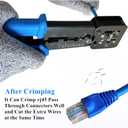 Gaobige rj45 Crimping Tool for Cat6 Cat5e Cat5, Sturdy Crimper for rj45 rj12/11 Pass-Through Connectors with 50pcs rj45 Cat5e Pass-Through Connectors, 50pcs Covers, Wire Stripper; Network Cable Tester