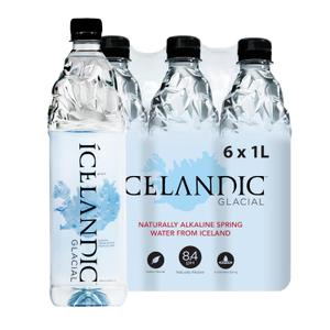Icelandic Glacial Natural Spring Alkaline Water, 1L / 33.81 Fl Oz (Pack of 6) (EXP 08/05/26)
