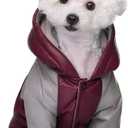 Winter Small Medium Dog Coat,Hooded Four-Legged Dog Jacket Cotton-Padded for Puppy Cat Doggie Pets Dog Clothes Apparel Clothing (Red, XL)
