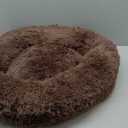 Bedsure Calming Dog Bed for Small Medium Dogs - Donut Washable Medium Pet Bed, 27 inches Anti-Slip Round Fluffy Plush Faux Fur Cat Bed, Coffee