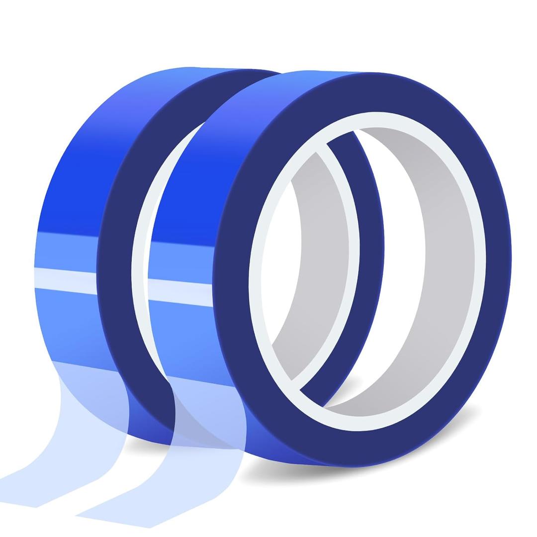 2 Rolls 20mm 30m (98ft) Blue Sublimation Tape Heat Transfer Tape Sublimation Heat Resistant Tape, Heat Transfe Tape for Sublimation Printer Electronic Soldering, No Residue Blue