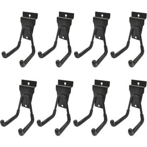 Slatwall Accessories, Black Slatwall Hooks and Hangers, Sturdy Slat Wall Accessory, 8 Pack