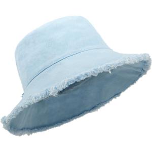 Zylioo Frayed Bucket Hats, Tassel Floppy Travel Hats,2 in 1 Cute Fringe Fishing Sun Hat Small Heads L/XL