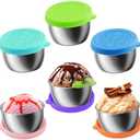 Showvigor 6-Pack 1.6oz Thickening Stainless Steel Salad Dressing Cups with Leakproof Lids | Reusable Sauce Containers for Lunch Box, Travel, Picnics & Kitchen Storage – Dishwasher Safe & Eco-Friendly