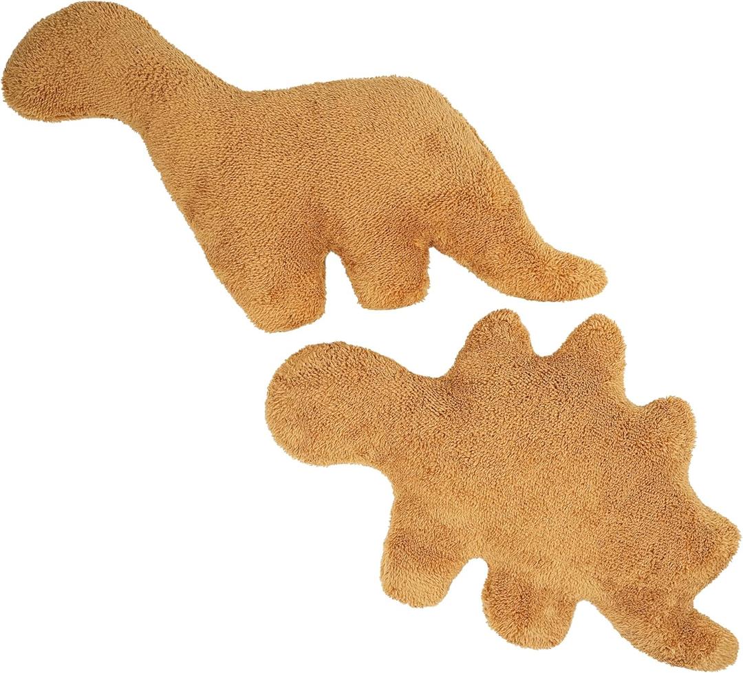 2 Pack Dino Nugget Pillow Plush, Soft Dinosaur Chicken Nuggets Pillow for Birthday Gifts, Dinosaur Theme Party Decorations