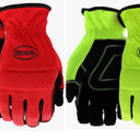 BOSS Men's Task 3-Pack High Performance Synthetic Leather Palm Work Gloves, Abrasion Resistant, , Red, Yellow, L,