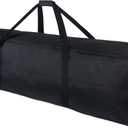 TOPDesign 46 Inch Extra Large Zippered Duffel Bag for Travel Camping Sports Equipment Storage, Waterproof Foldable Luggage Bag with Padded Handles (Black)