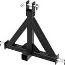 3 Point Hitch Receiver, 3 Point 2" Trailer Hitch Receiver with Pins, Drawbar Adapter Category 1 Tractor Tow Compatible for Kubota, Cat, John Deere, BX, LM25H, WLM Tractor, NorTrac, Yanmar, Kioti, Farm