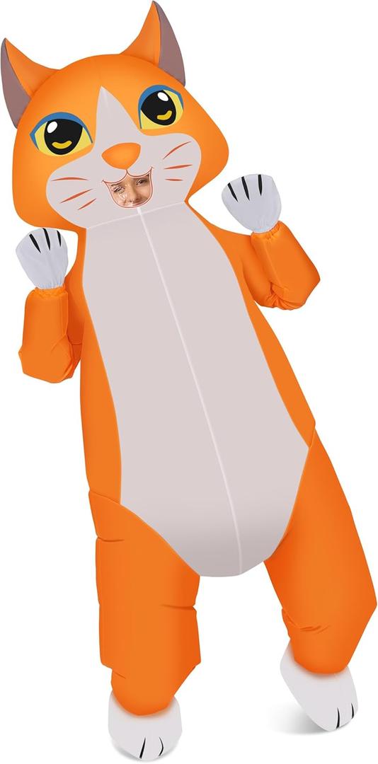 NISUNS Cat Costume Inflatable Costume for Kids Funny Halloween Costumes Blow up Cosplay for Girl Boy
