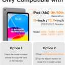 BATYUE Case for iPad (A16) 11th/10th Gen 11''/10.9'' 2025/2022 - Heavy Duty Shockproof Cover with 360 Rotating & 180 Folding Stand, Screen Protector, Shoulder Strap & Pencil Holder | Black