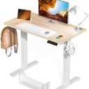 Kingant Standing Desk Height Adjustable Small Electric Stand Up Desks [35 x 20 Inch] - Ergonomic Sit Stand Desk Rising Desks for Home Office Computer Desk Workstation with Cable Management