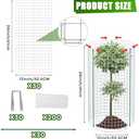 10-Set 12 x 24 Plant Protector from Animals, Hot-Dip Galvanized Metal Mesh Plant Cages, Dual-Secure with U-Stakes & Supports, Animal Barrier to Keep Rabbits & Chickens Out of The Graden, Silver White