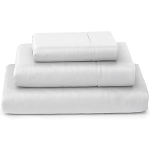 Cosy House Collection Luxury Bamboo Sheets - Blend of Rayon Derived from Bamboo - Cooling & Breathable, Silky Soft, 16-Inch Deep Pockets - 3-Piece Bedding Set - Twin XL, White