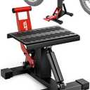 JFG RACING Motorcycle Dirt Bike Stand 1000Lbs Capacity Lift Jack Hoist Table Height Adjustable Lifting Stand Ideal for Dirt Pit Bike Repair&Maintainance,Dirt Bike Accessories (red)