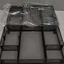 Desk Drawer Organizer Tray, Metal Mesh Drawer Organizer for Office & Home, 6 Adjustable Compartments, Black, Pack of 2 - 12.87x8.73x1.96 inch