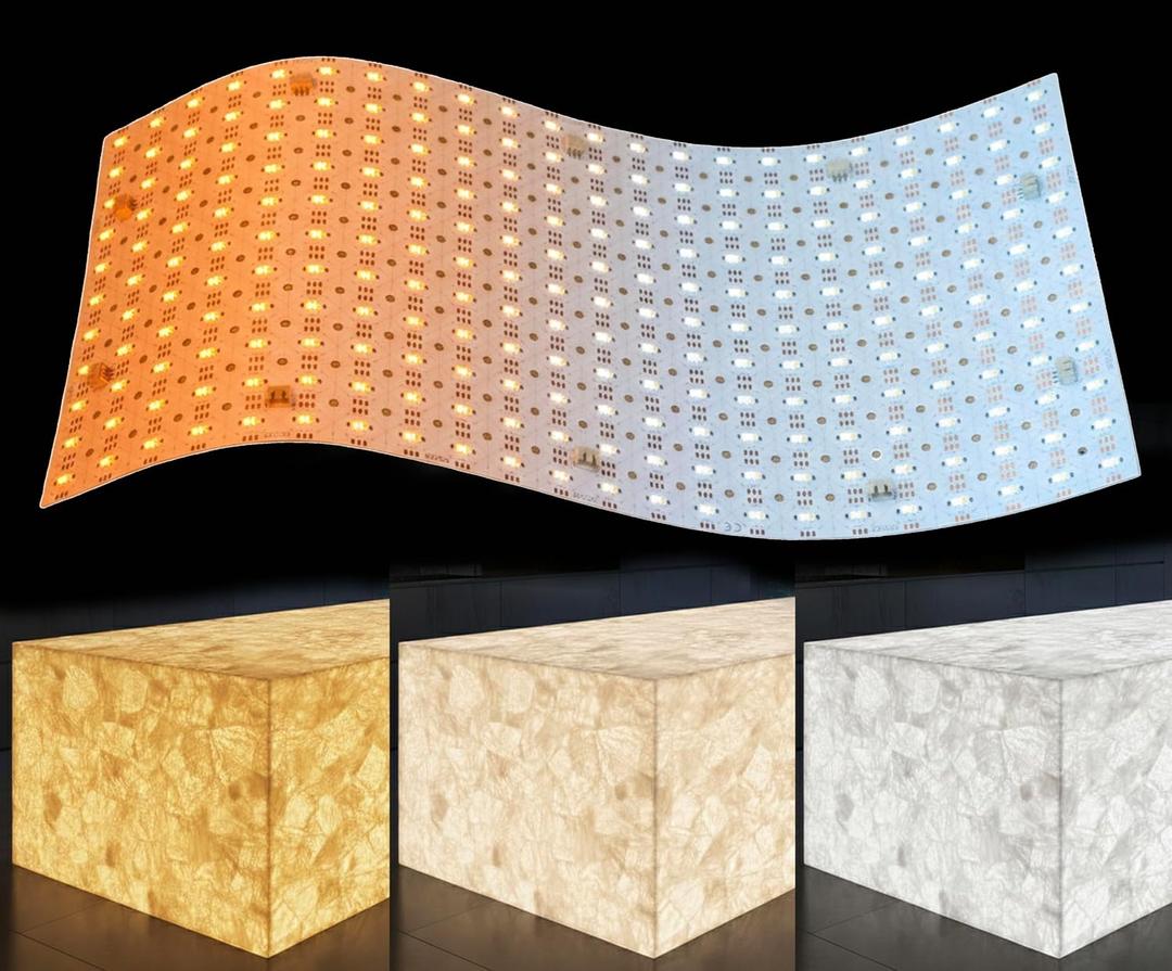 4-Pack LED Backlight Sheet 24V 36W 1800-6500K White, 19.3X9.6 inches Each Unit, Dimmable Flexible LED Panel Sheet for Backlit Translucent Stone/Marble/Onyx/Quartz Countertops Walls
