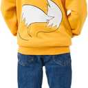 Bioworld Sonic The Hedgehog Hoodie Boys' Tails Character Design Full-Zip Sweatshirt (Yellow, L)