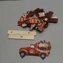 6 Pcs Thanksgiving Wooden Table Decorations Autumn Wood Tabletop Sign Centerpiece Rustic Decorations for Office Desk Farmhouse Home Kitchen Tiered Tray Decor Shelves Table Decorative