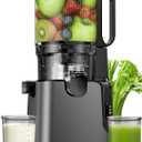 Juicer Machines with 5.8" Large Chute, 2-in-1 Cold Press Juicer for Whole Vegetables and Fruits 400W, Masticating juicer Easy to Clean Juice Extractor Machine for Making Nut Mike, Juice, Premium Gray