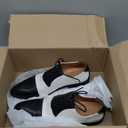 HuitJours Men Oxford Dress Shoes Multicolor Brogues Wing Tips Lace Up Patchwork Two Tone Color Matching Punched Round Toe (7, H-black White)