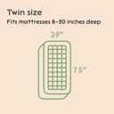 Niagara Sleep Solution Ultra Soft Twin Size Mattress Topper - Viscose Made from Bamboo Pillow Top Mattress Pad for Back Pain Relief - Naturally Cooling for Hot Sleepers, Green