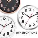 AKCISOT Wall ClockModern Black Silent Non Ticking Wall Clocks Battery Operated 10 Inch,Small Analog Classic Clock Decorative for Bedroom, Kitchen, Home Office, Bathroom, School, Living Room