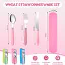 24 Sets Portable Travel Utensils Set with Case Bulk Reusable Stainless Steel Silverware Travel Cutlery Lunch Tableware Portable Spoon Knife Forks Dinnerware Cutlery for Adults Camping