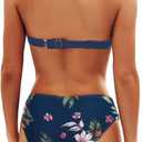 Yonique Women Two Piece Bathing Suits Push Up Bikini Set Halter Swimsuit Vintage Swimwear (Blue, M)