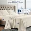LANE LINEN 100% Egyptian Cotton Full Size Bed Sheets, No Pill Naturally Cooling Sheets Full Size, Soft & Comfy Sateen Weave for Silky Smooth Finish, Ivory