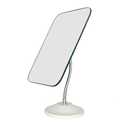 YEAKE Adjustable Flexible Gooseneck Makeup Mirror,360Rotation Folding Portable Desk Vanity Mirror with Stand Shower Shaving Cosmetic Mirror Square Large (White(flexible Makeup Mirror With Stand))