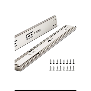 12 Inch Drawer Slides, Plusmart Soft Close Drawer Slide Glides Ball Bearing Full Extension Cabinet Slides, 2 Folds, 150LB, 1 Pairs