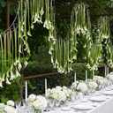 24 Pcs 9.84 ft White Calla Lily Hanging Artificial Flowers Faux Calla Lily | Hanging Flowers Fake Floral Garland, Pre-assembled with Clear Fishing Line, Bride Shower, DIY Wedding Arch Decor, Tall Vases