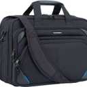 KROSER Laptop Bag 17.3 Inch Premium Laptop Briefcase, Expandable Laptop Shoulder Messenger Bag Durable Computer Case (Black/Blue)