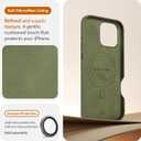 LONLI Urban - for iPhone 16 Pro Max Leather Case - European Genuine Pebbled Leather Phone Case - European Elegance, Modern Design - [Compatible with Magsafe] - Mountain Tree