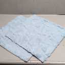 Mixweer Bow Pillow Covers Set of 2 Coquette Room Decor Cute Faux Fur Soft Bowknot Preppy Stuff Fluffy Plush Aesthetic Pillow Covers for Bed Sofa Couch, Fall Christmas Decor(18 x 18 Inch,Blue)